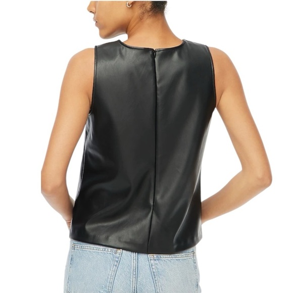 J. CREW Fuax Leather Shell Black Size XL NEW - Picture 3 of 6
